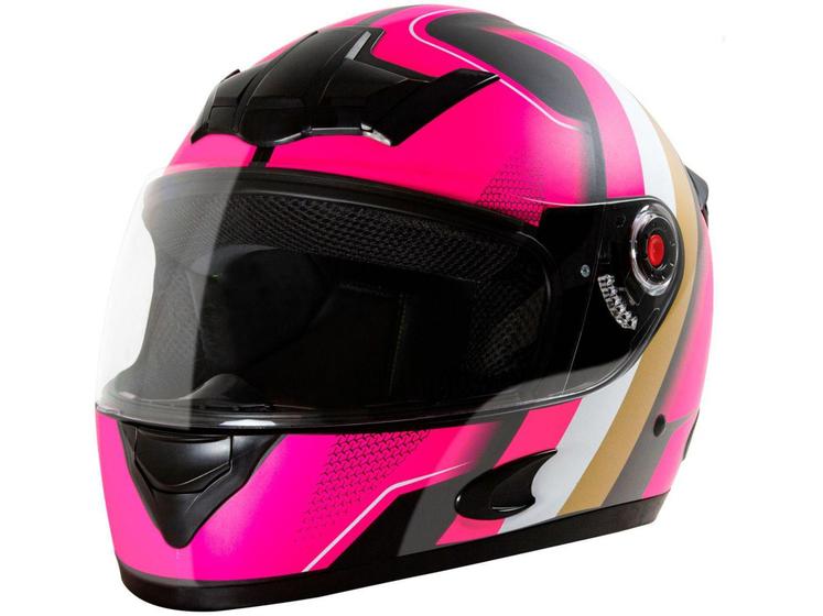 Imagem de Capacete de Moto Fechado Mixs Helmets - MX5 Super Speed Rosa e Dourado Tamanho 60