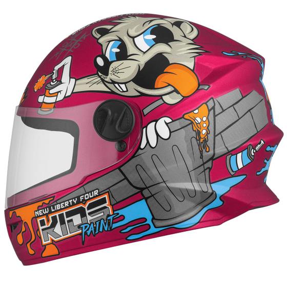 Imagem de Capacete de Moto Fechado Qualidade e Resistência Pro Tork Liberty Four Kids Paint Fosco