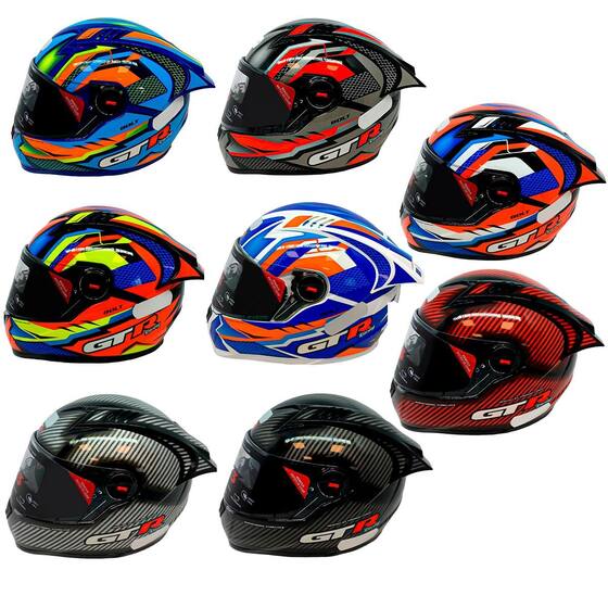 Capacete De Moto Gt Racing Fw3 C/ Aerofólio E Óculos Interno - Capas ...