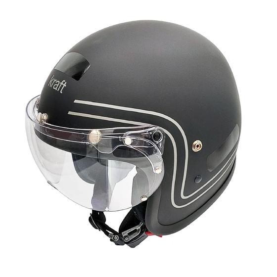 Imagem de Capacete de Moto Retro Old School Kraft Premium Lancamento Speed Preto