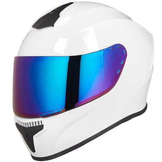 Imagem de Capacete de motocicleta Auboa Full Face aprovado pelo DOT MD-813 branco