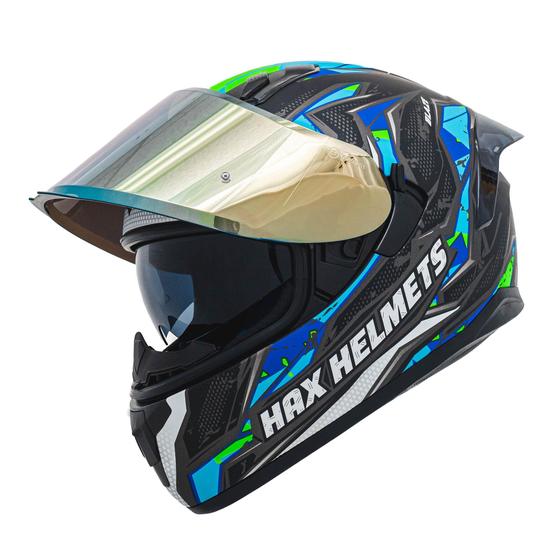 Imagem de Capacete de motocicleta HAX OBSIDIAN Full Face Dupla Visor Adulto