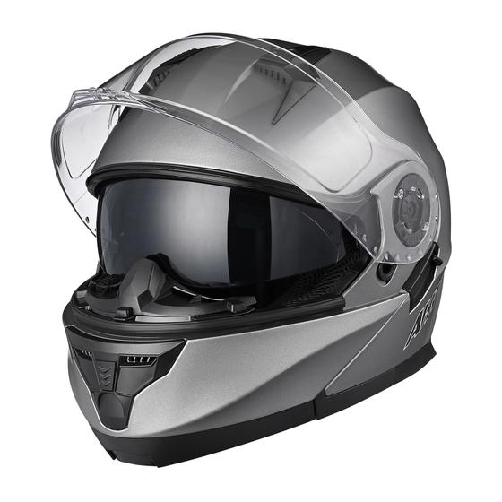 Imagem de Capacete de Motocicleta Modular AHR RUN-M3 com Viseira Dupla - Tamanho XL