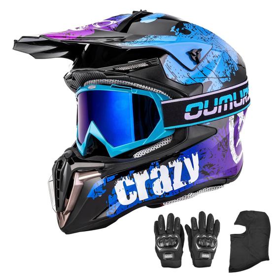 Imagem de Capacete de motocicleta Oumurs ATV Dirt Bike Dual Visor Adult XL