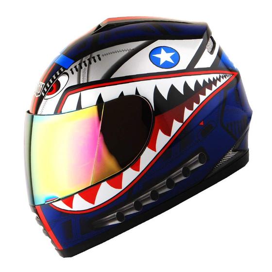 Imagem de Capacete de motocicleta WOW Full Face Street Bike BMX MX Kids Blue