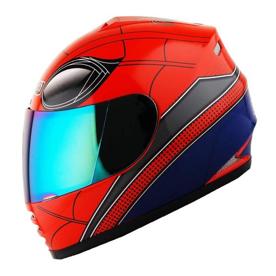 Imagem de Capacete de motocicleta WOW Spider Red Full Face Youth M