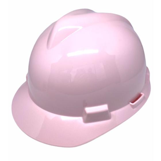 Imagem de Capacete de Proteção Msa Rosa + Suspensão Catraca e Jugular Para Obra Engenheira e Arquiteta C.A 498