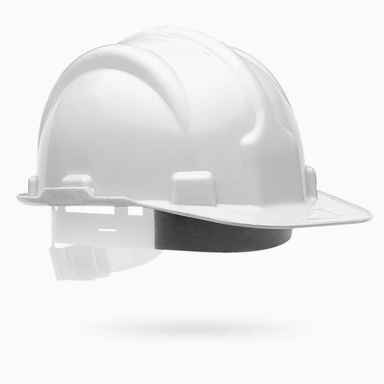 Imagem de Capacete De Segurança Para Obras Epi Com Carneira Plastcor Construção Civil - Branco