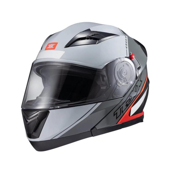 Imagem de Capacete Escamot Gladiator V3 Makan Cinza Vermelho 60 - Texx