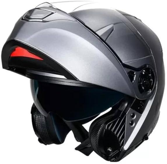 Imagem de Capacete Escamoteável Helt 950 Hippo Glass Preto Fosco C/ Viseira Interna Fumê