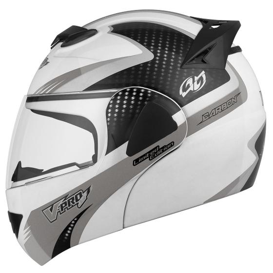 Imagem de Capacete Escamoteável Pro Tork V-pro Jet 2 Carbon Branco