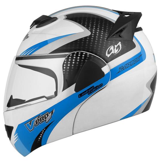 Imagem de Capacete Escamoteável Robocop Articulado V-Pro Jet 2 Carbon Pro Tork Feminino/Masculino