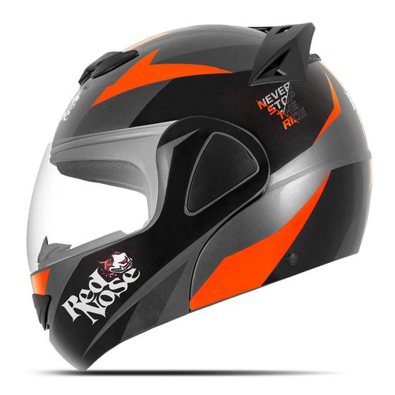 Capacete Escamoteável Robocop Masculino V-pro Jet Red Nose Abre e Fecha ...