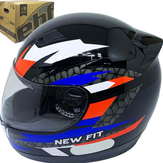 Imagem de Capacete Fechado Ebf New Fit Control Preto/Azul