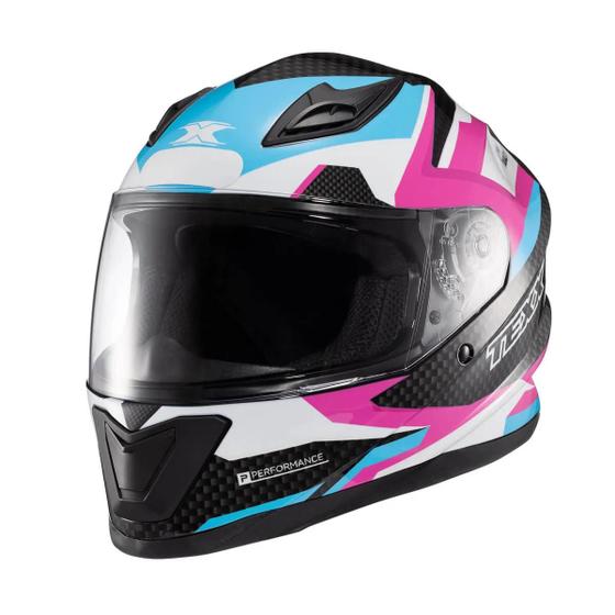 Imagem de Capacete Fechado Hawk Ride Azul Rosa Branco Preto 58 (1765758) - Texx