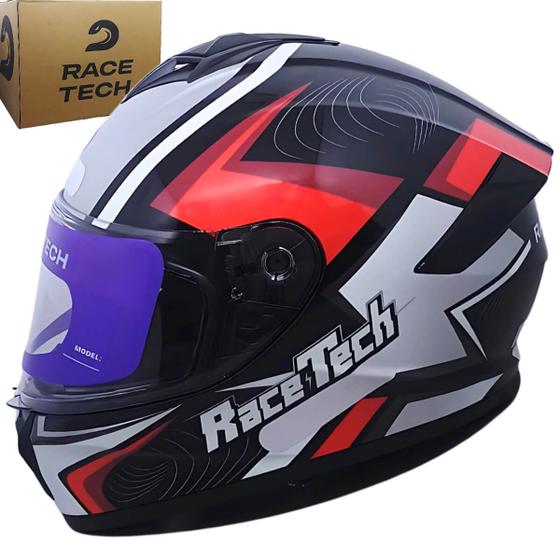 Imagem de Capacete Fechado Hit Draw Preto/ Cinza Race tech