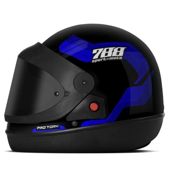 Imagem de Capacete Fechado Integral Sport Moto 788 Pro Tork Automático Viseira Fumê Masculino Feminino