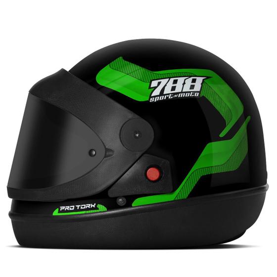 Imagem de Capacete Fechado Masculino Tipo San Marino Sport Moto 788 Com Vis. Fumê Pro Tork