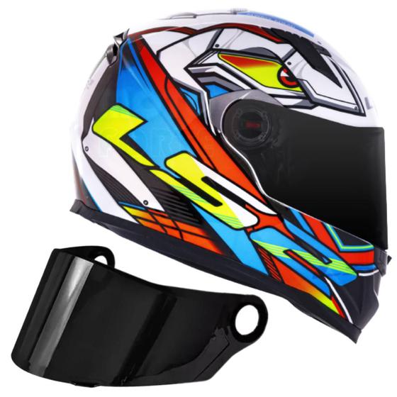 Imagem de Capacete Fechado Moto Ls2 Ff358 Classic Xdron Neon + Viseira