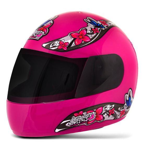 Imagem de Capacete Fechado Pro Tork Liberty Four For Girls Menina Vis. Fumê