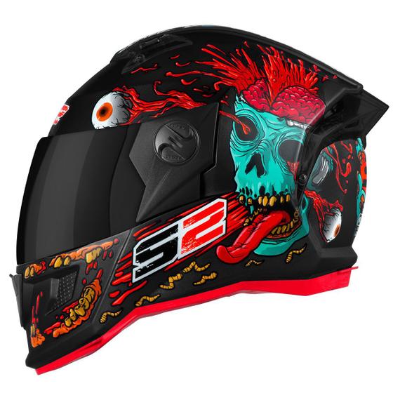 Imagem de Capacete Fechado Pro Tork Stealth Zombie Fosco Vis. Fumê 56 58 60 Moto