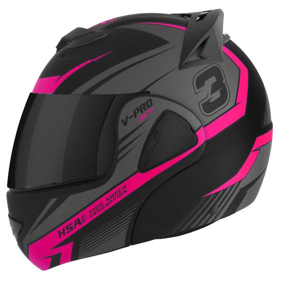 Imagem de Capacete Fechado Pro Tork V-pro Jet 3 Preto Vis. Fumê