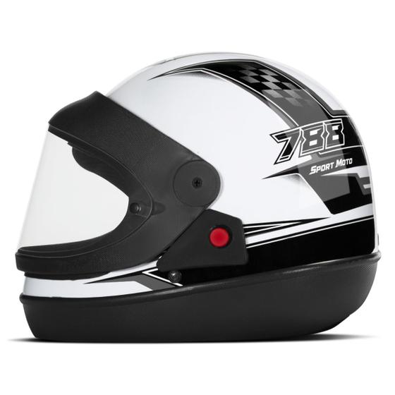 Imagem de Capacete Fechado San Marino Sm Sport Moto Branco Motociclista Motoboy Masculino Pro Tork Integral