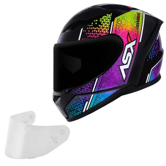 Imagem de Capacete Feminino Asx City Storm Roxo Moto + Viseira Fume