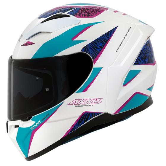 Imagem de Capacete Feminino Axxis Segment Stunt Rosa Moto Fechado