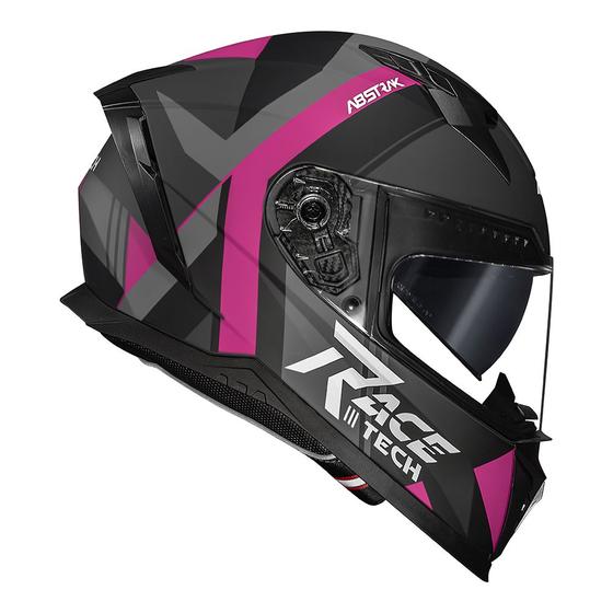 Imagem de Capacete Feminino Com Óculos Interno Race Tech Volt Abstrak Rosa Fosco