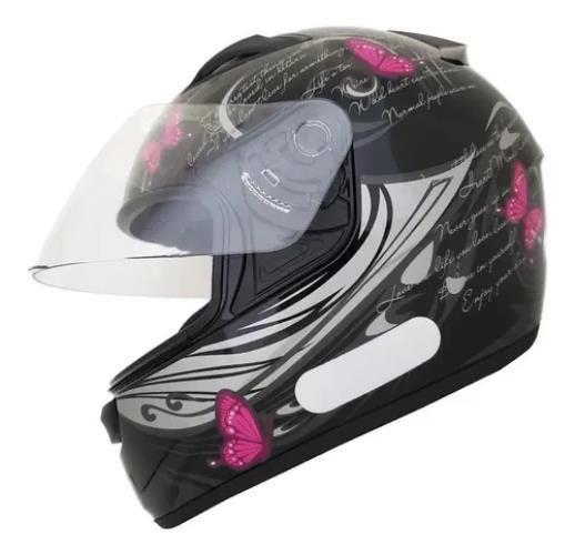 Imagem de Capacete Feminino Ebf Spark New Borboleta Rosa Brilhante