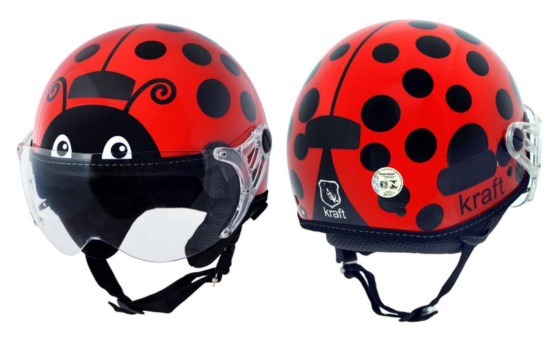 Imagem de Capacete Feminino Kraft Plus Joaninha P 56 - Custom Harley