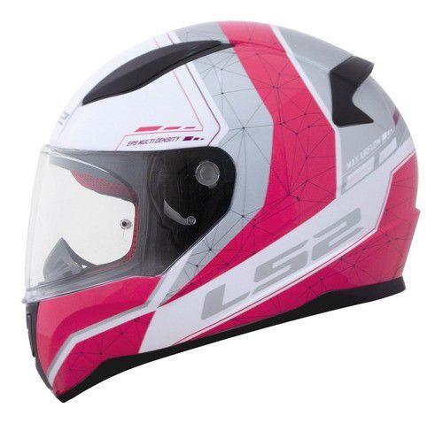 Imagem de Capacete Feminino Ls2 Ff353 Candie Branco Vermelho Prata