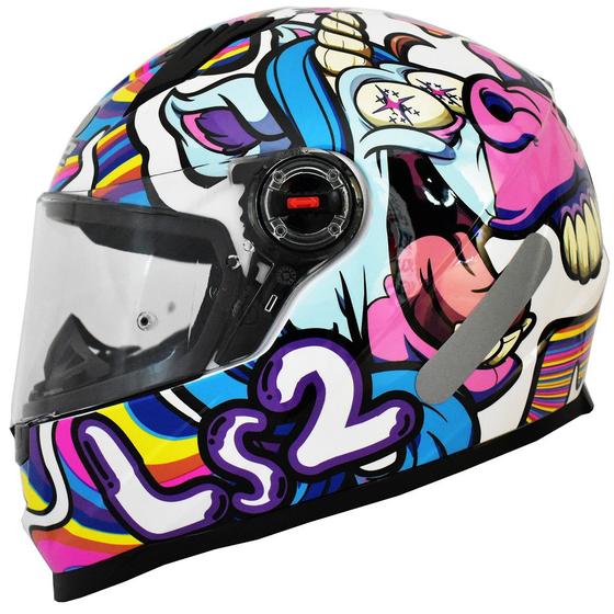 Imagem de Capacete Feminino Ls2 FF358 Bubble Rosa Esportivo Fechado