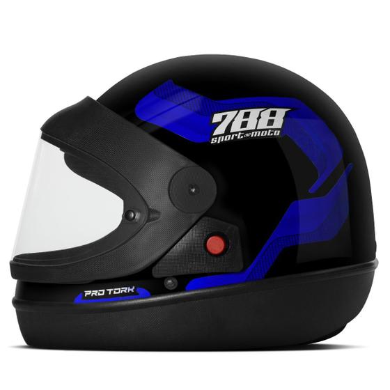 Imagem de Capacete Feminino Masculino Fechado San Marino Pro Tork Sport Moto 788 Viseira Cristal Barato