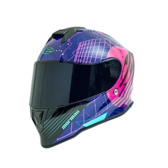 Imagem de Capacete feminino  mormaii m1 starry roxo roa  brilho tam:60/l