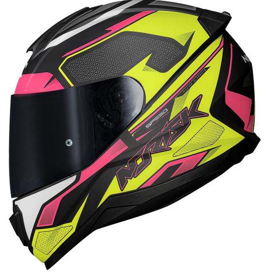 Imagem de Capacete Feminino Norisk Razor Speedmax Rosa Amarelo Moto