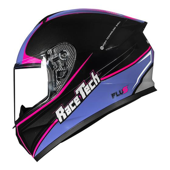 Imagem de Capacete Feminino Race Tech Hit Plus Preto e Lilás Brilhante