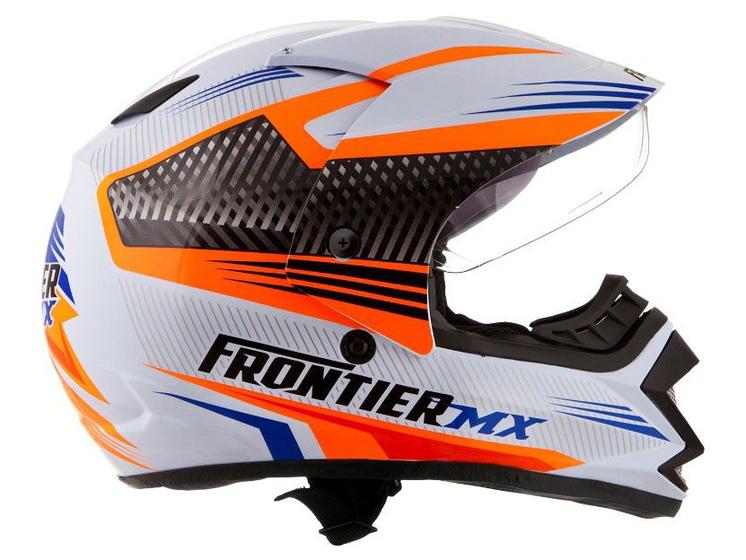 Imagem de Capacete Frontier Air Mixs Branco, Laranja e Azul Tam. 60