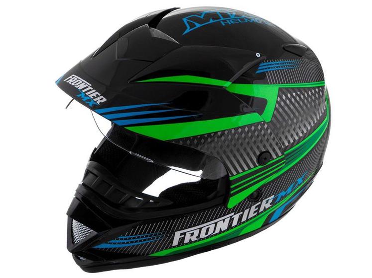 Imagem de Capacete Frontier Air Mixs Branco Verde e Azul 58