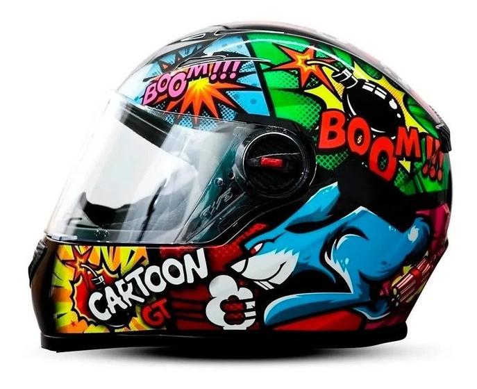 Imagem de Capacete fw3 gt cartoon preto brilhante 60