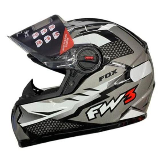 Imagem de Capacete Fw3 Gtn Fox Fechado Masculino Feminino Grafite