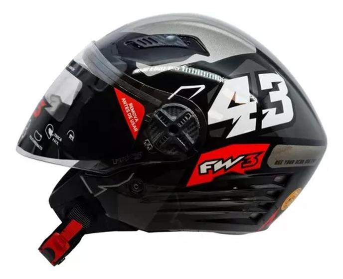 Imagem de Capacete Fw3 X Open 43 Aberto - Grafite (C/Oculos)