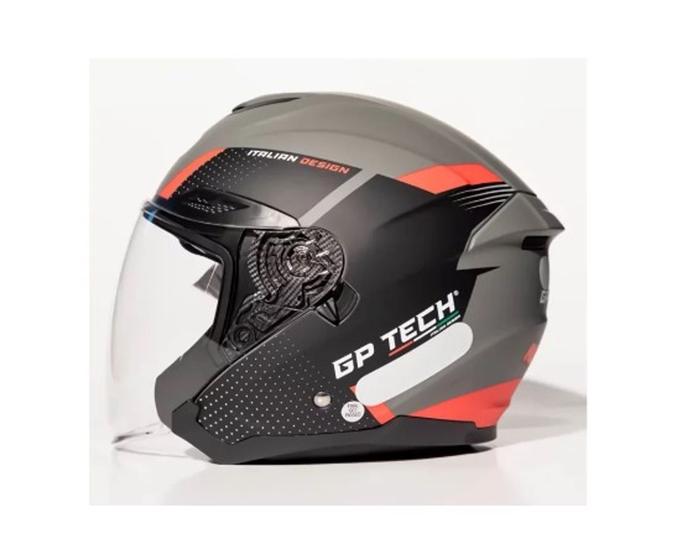 Imagem de Capacete gp tech open of669 runner fosco vermelho