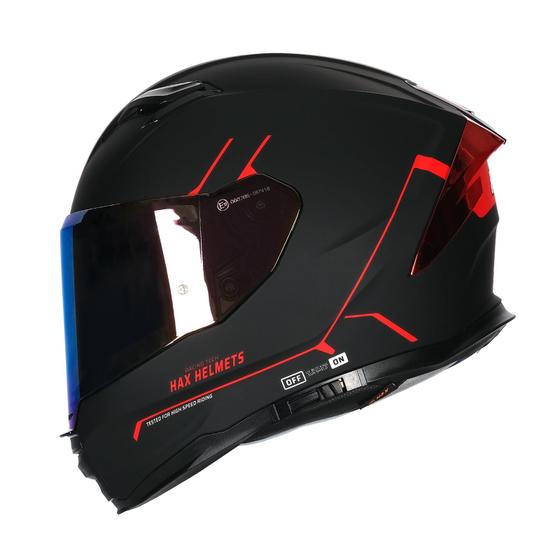 Imagem de Capacete HAX Force Aerodynamic Full Face DOT & ECE M Preto Vermelho