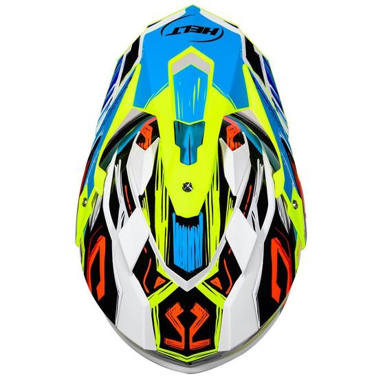 Imagem de Capacete helt cross vision glass prism amarelo azul vermelho brilhante