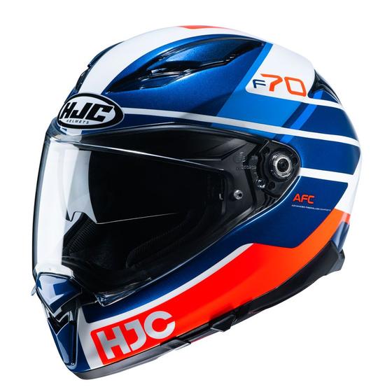 Imagem de Capacete Hjc F70 Tino Azul Branco E Laranja 58