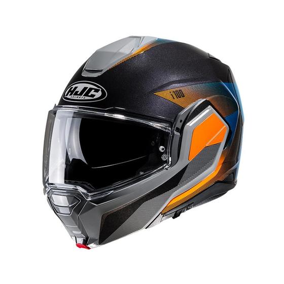 Imagem de Capacete Hjc I100 180 Beston Cinza Laranja E Azul  61 F016