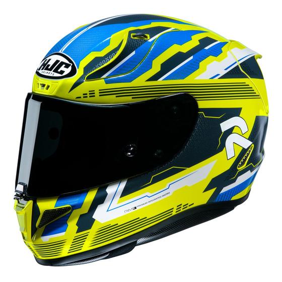 Imagem de Capacete Hjc Rpha 11 Stobon Amarelo Azul E Branco 59 F016