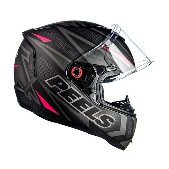 Imagem de Capacete Icon Fast Preto Fosco/Rosa PEELS